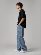 Jean Large à Patch Matelassé Homme FIVE EVER