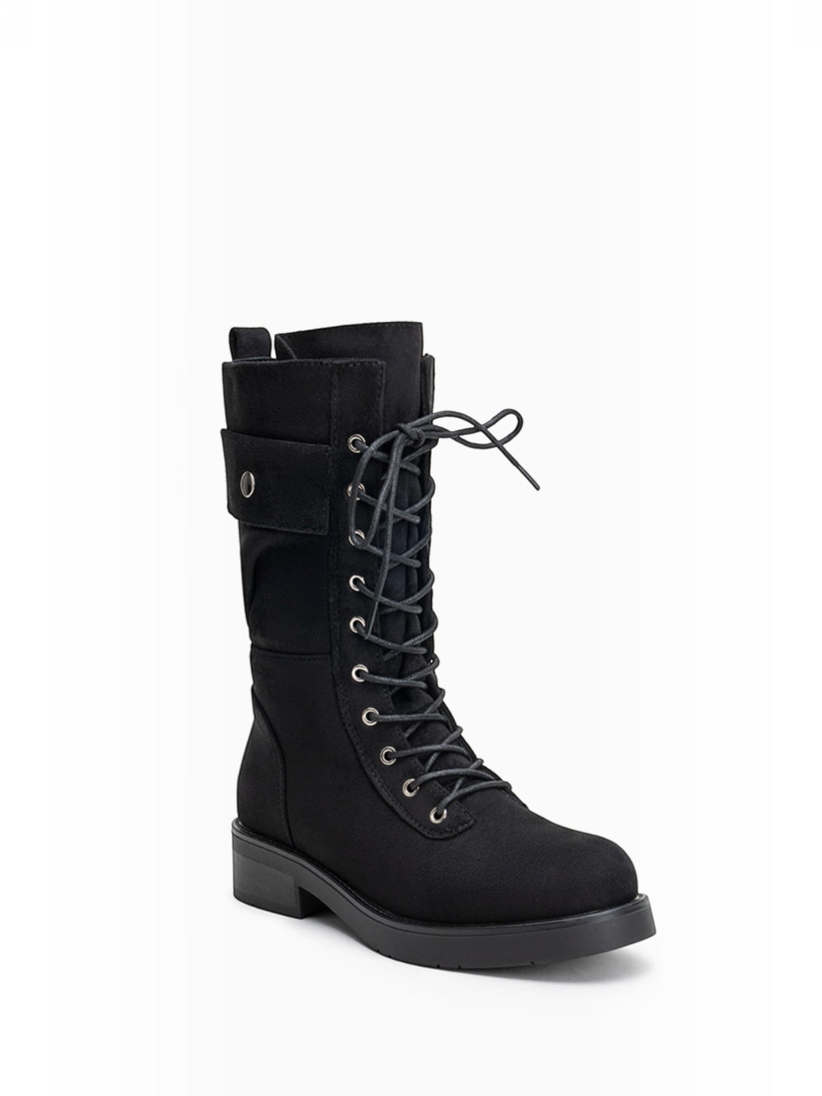 Bottes Mi-Hautes Style Rangers à Lacets en Suédine LADY GLORY