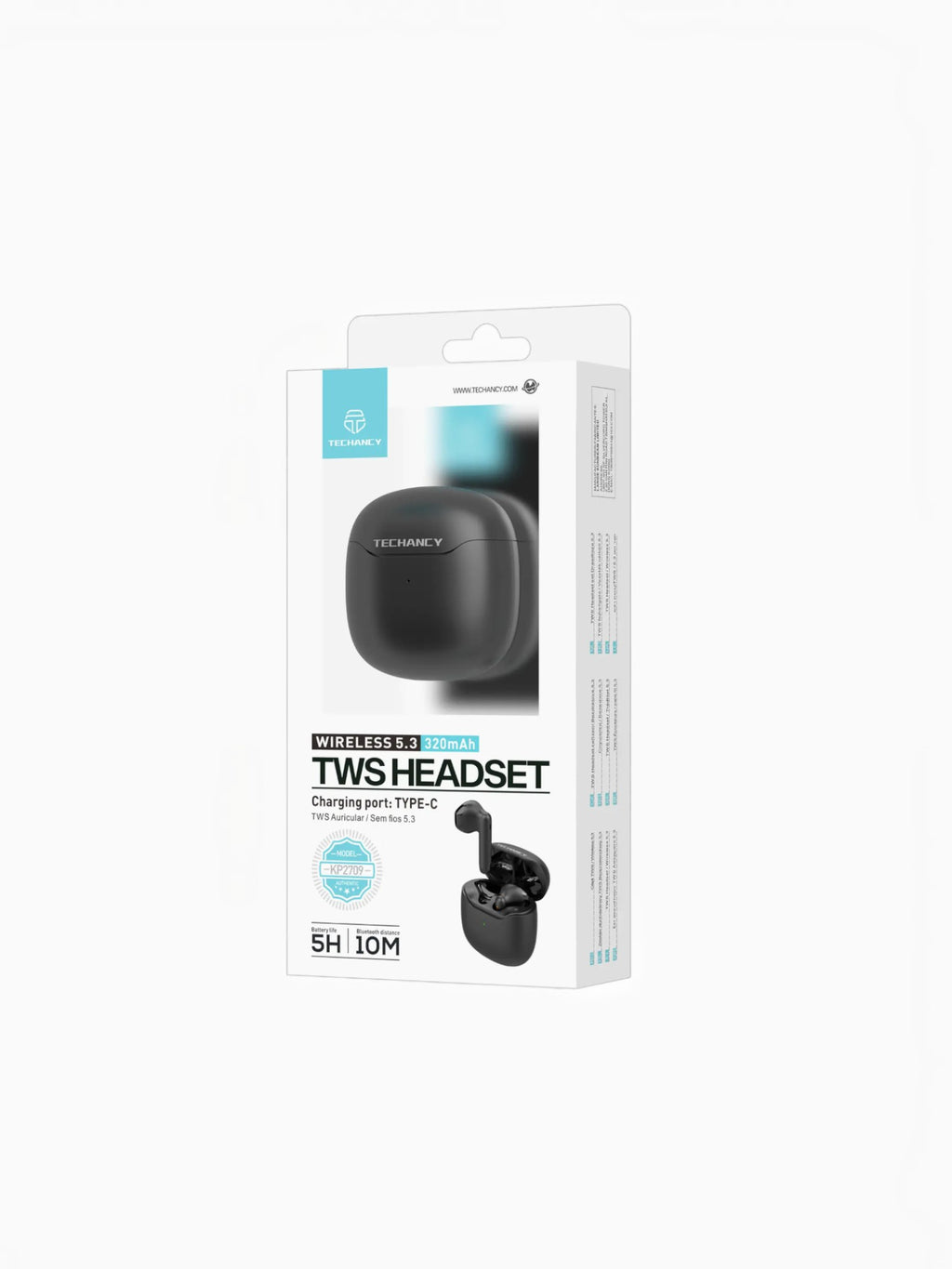 Écouteurs Bluetooth TWS 5.3 KP2709 charge Type-C TECHANCY