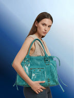 Sac cuir vachette gloss Capucine L 41 cm LOUISA LEE
