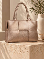 Sac cabas BROCK Bella Classica en cuir Dollaro couleur bronze métallisé avec texture grainée et anses robustes