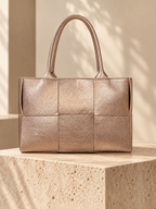 Sac cabas BROCK ZEEN Bella Classica en cuir Dollaro doré avec texture grainée et design structuré élégant