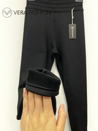 Legging BROCK VERA FASHION noir pour femme avec intérieur molletonné chaud et taille haute