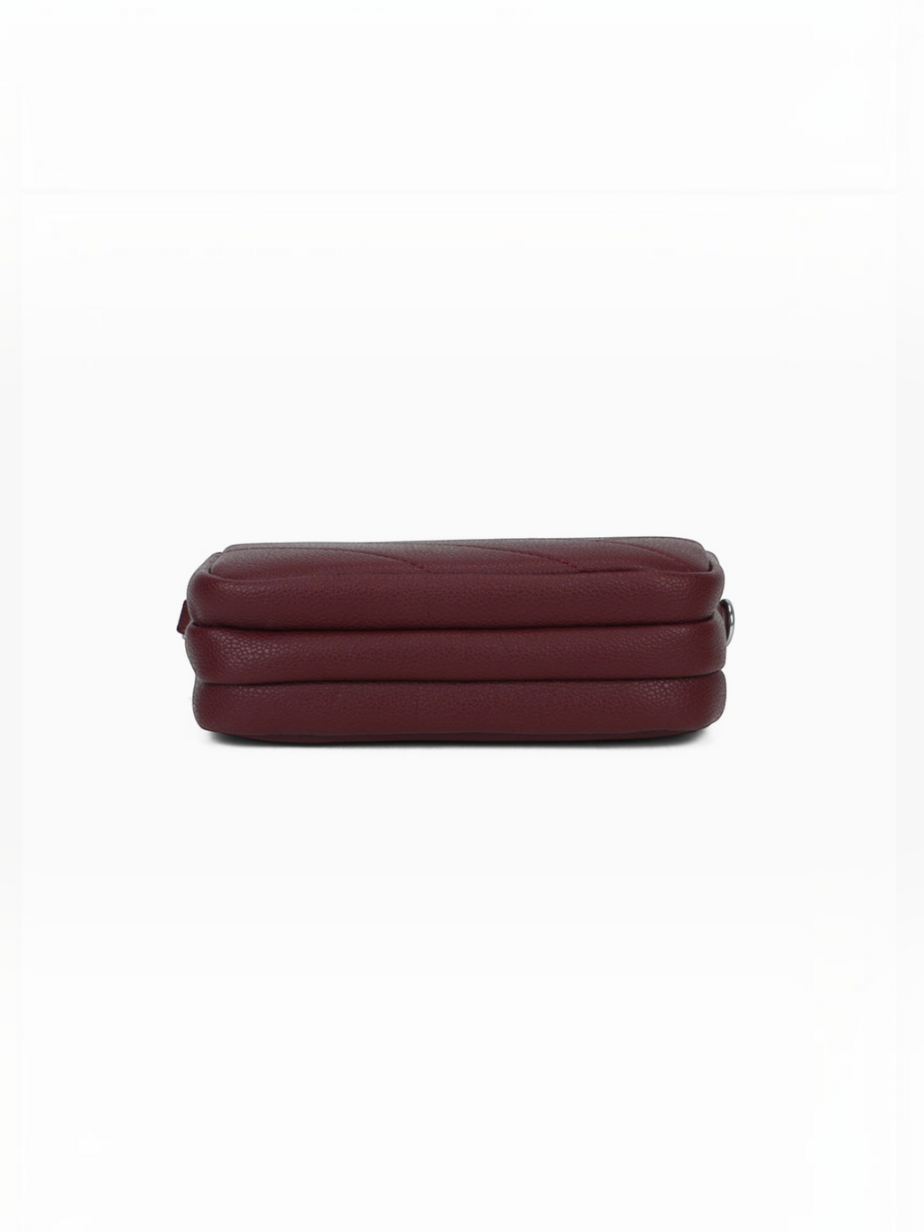Sac bandoulière BROCK GALLANTRY La Nox bordeaux en matière grainée avec surpiqûres chevrons et trois compartiments