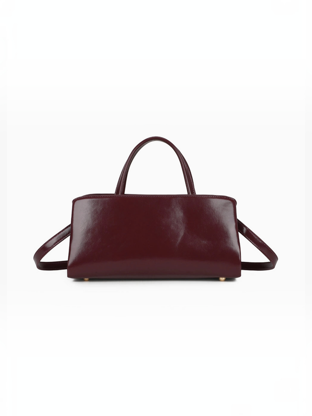 Sac à main BROCK GALLANTRY La Rivance bordeaux à la silhouette allongée avec anses et bandoulière amovible