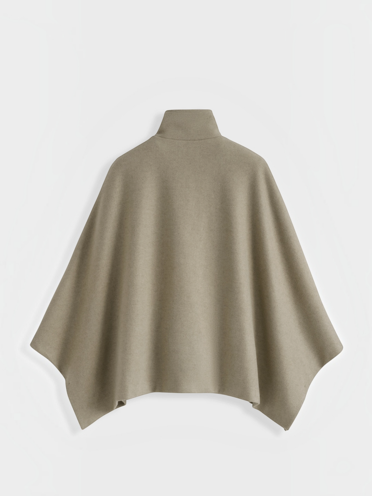 Vue arrière de la cape BROCK COPPEROSE beige en tissu aspect drap de laine avec col montant structuré
