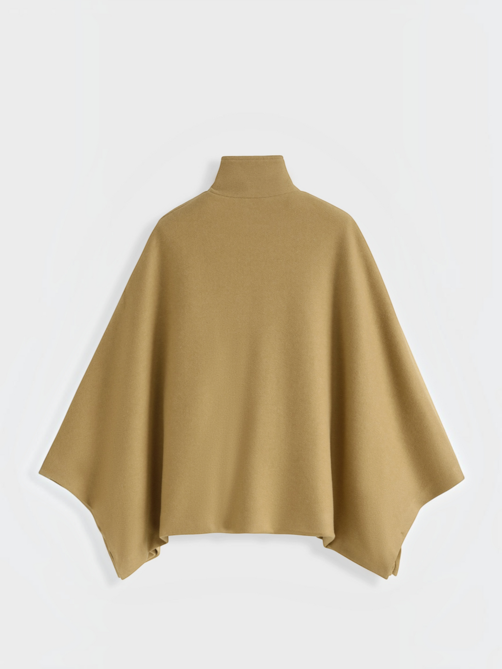 Vue arrière de la cape BROCK COPPEROSE beige à col montant en tissu aspect drap de laine
