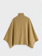 Vue arrière de la cape BROCK COPPEROSE beige à col montant en tissu aspect drap de laine