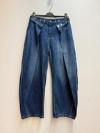 Jean large BROCK JOY'S FARFALLA bleu en coton avec taille ajustable à boutons pression et jambes amples