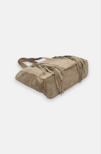 Sac cabas zippé effet suédine à franges BESTINI
