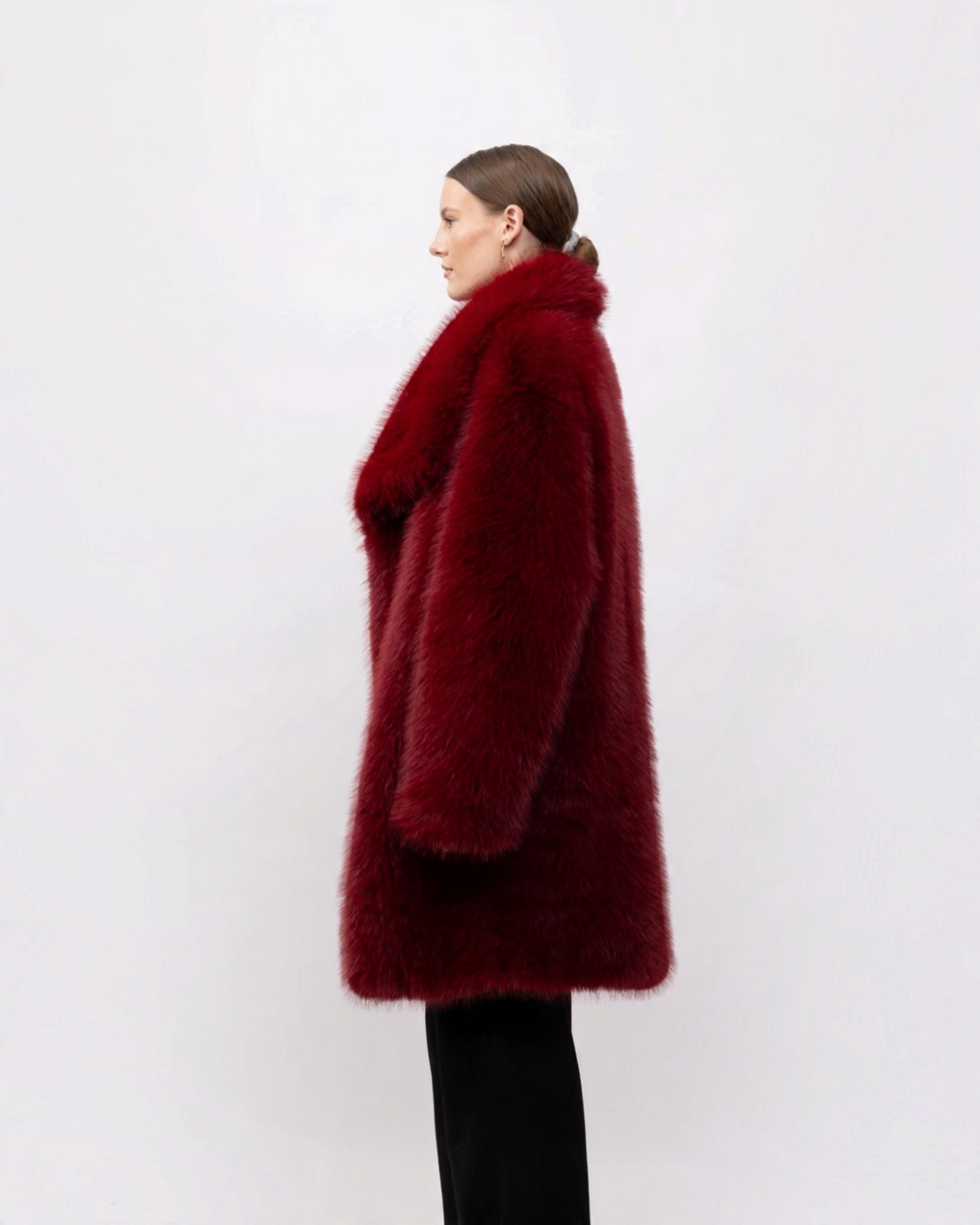 Manteau mi-long femme en fausse fourrure effet renard K-ZELL PARIS