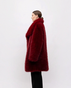 Manteau mi-long femme en fausse fourrure effet renard K-ZELL PARIS
