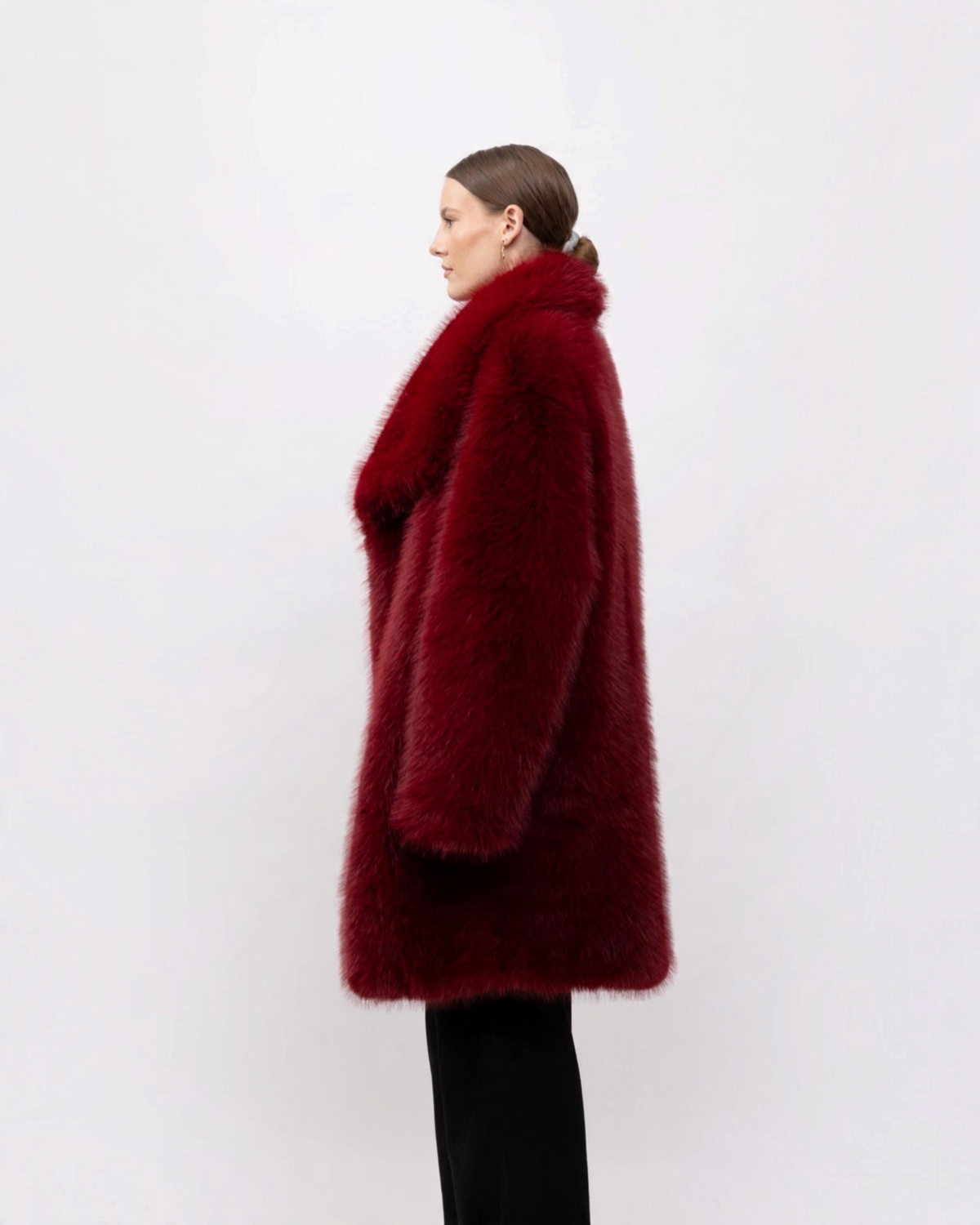 Manteau mi-long femme en fausse fourrure effet renard K-ZELL PARIS