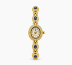 Montre Bruna dorée à boîtier ovale et bracelet orné de pierres FASHION TIME