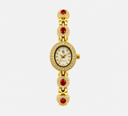Montre Bruna dorée à boîtier ovale et bracelet orné de pierres FASHION TIME