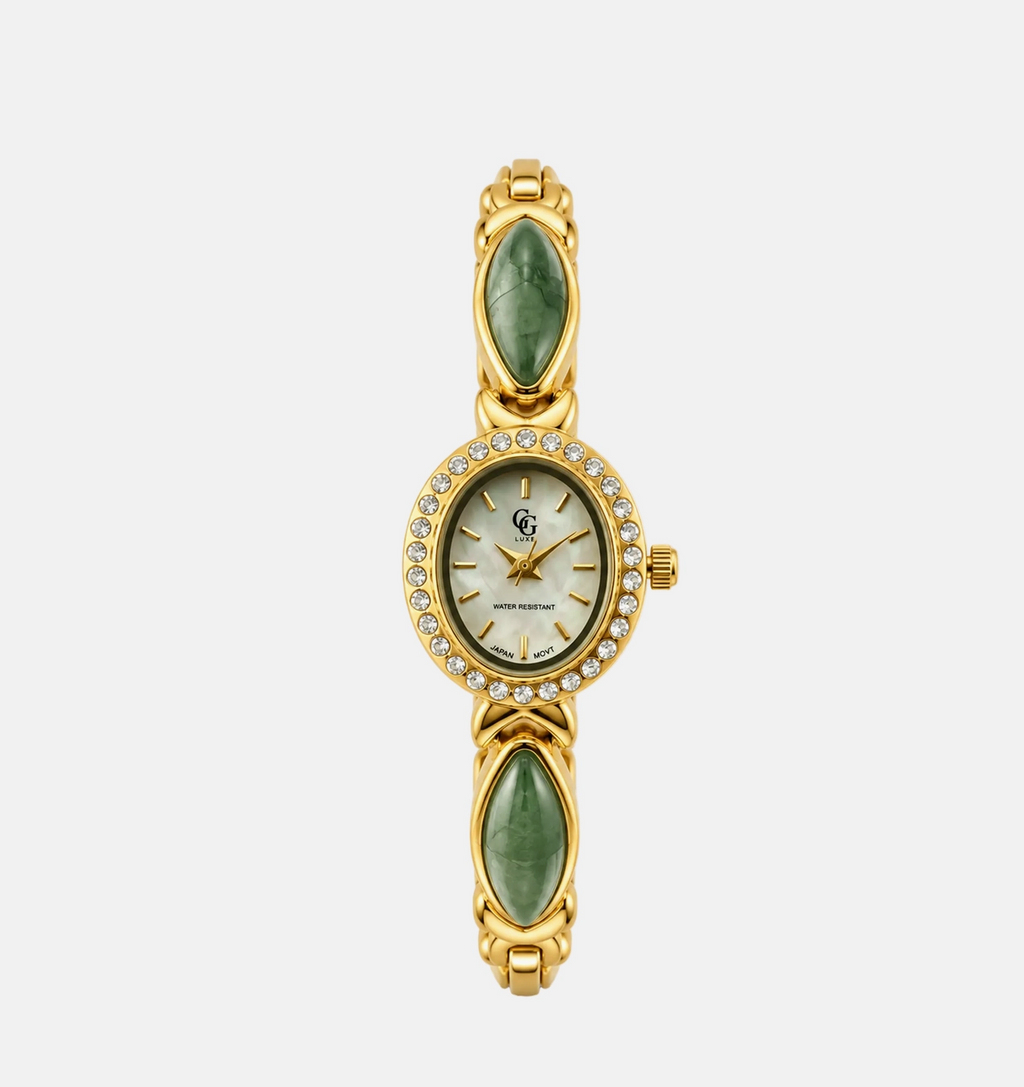 Montre Antibes dorée à boîtier ovale FASHION TIME