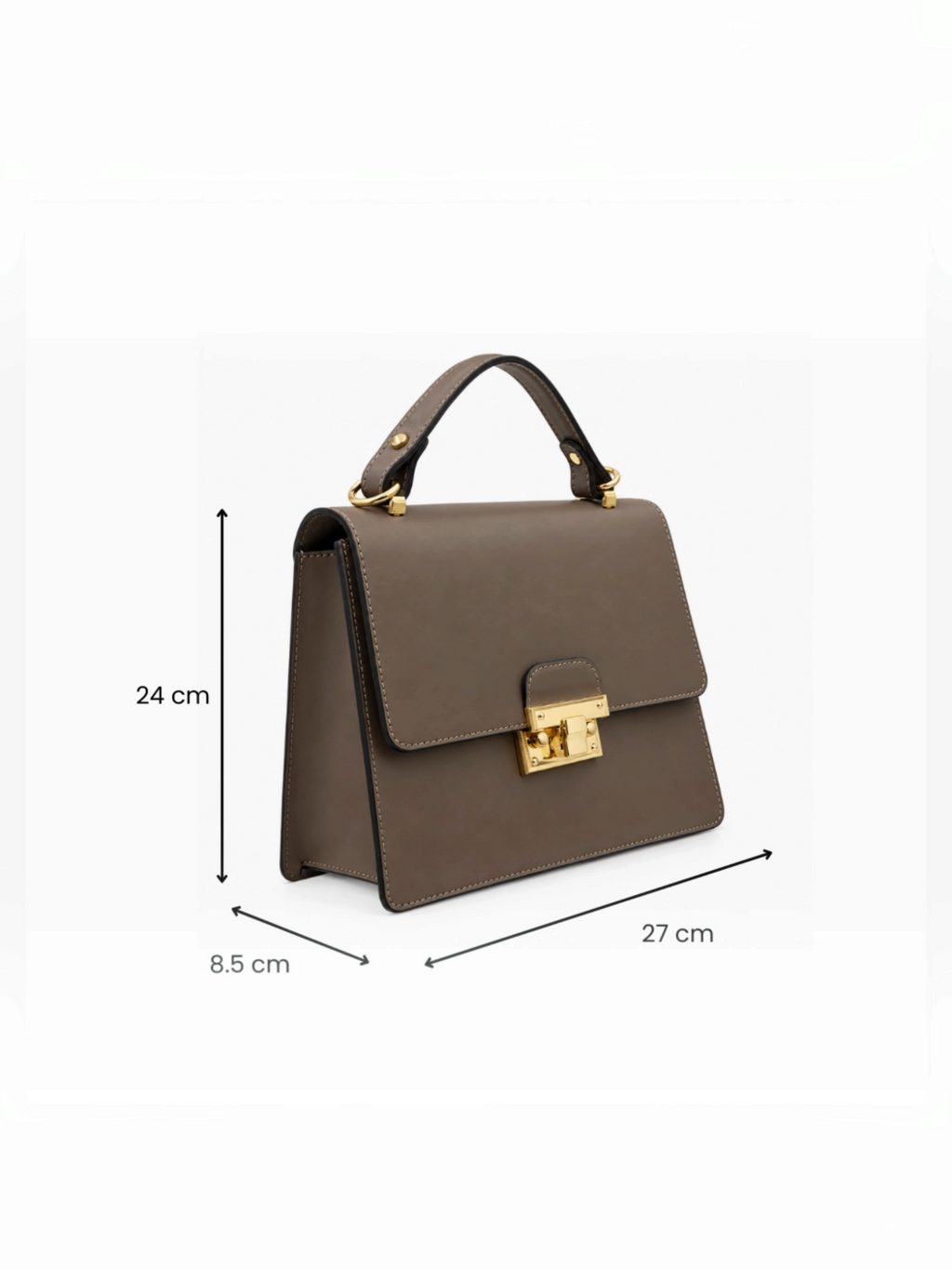 Sac à main en cuir structuré à chaîne et fermoir dorés