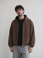 Blouson homme en coton à capuche sherpa KZR