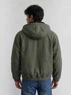 Blouson homme en coton à capuche sherpa KZR