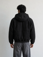 Blouson homme en coton à capuche sherpa KZR