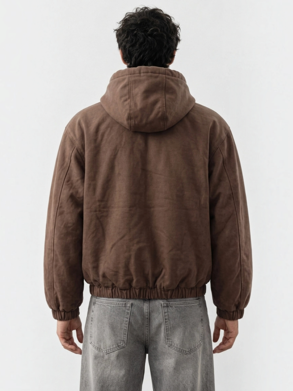 Blouson homme en coton à capuche sherpa KZR