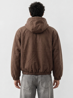 Blouson homme en coton à capuche sherpa KZR