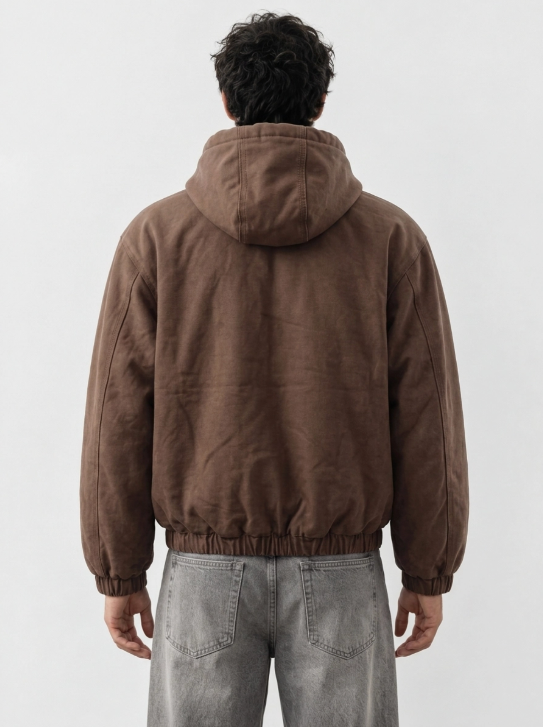 Blouson homme en coton à capuche sherpa KZR