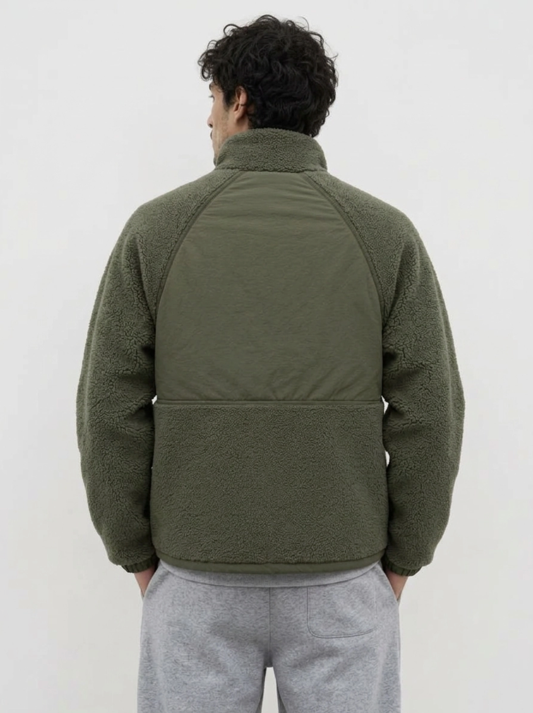 Polaire homme bi-matière à col montant KZR