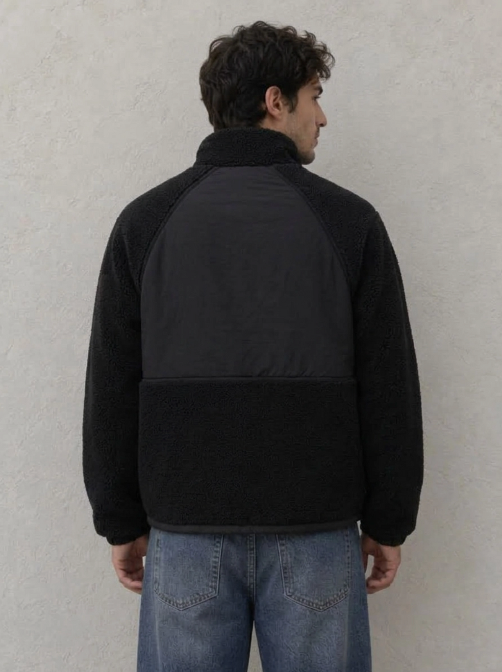 Polaire homme bi-matière à col montant KZR