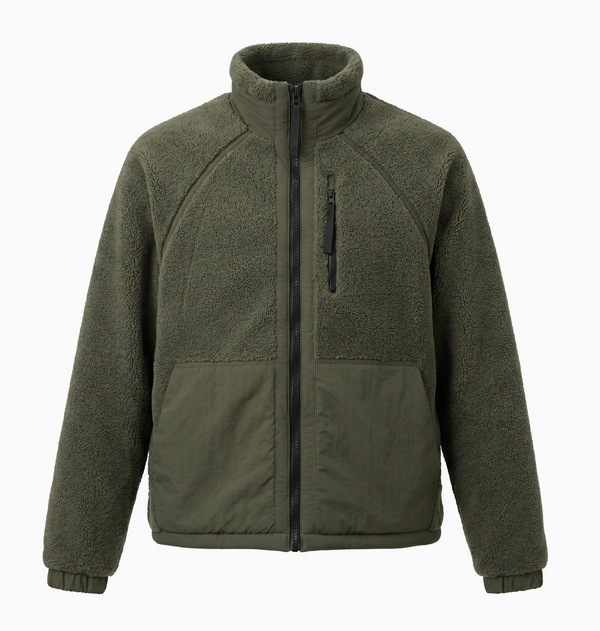Polaire homme bi-matière à col montant KZR