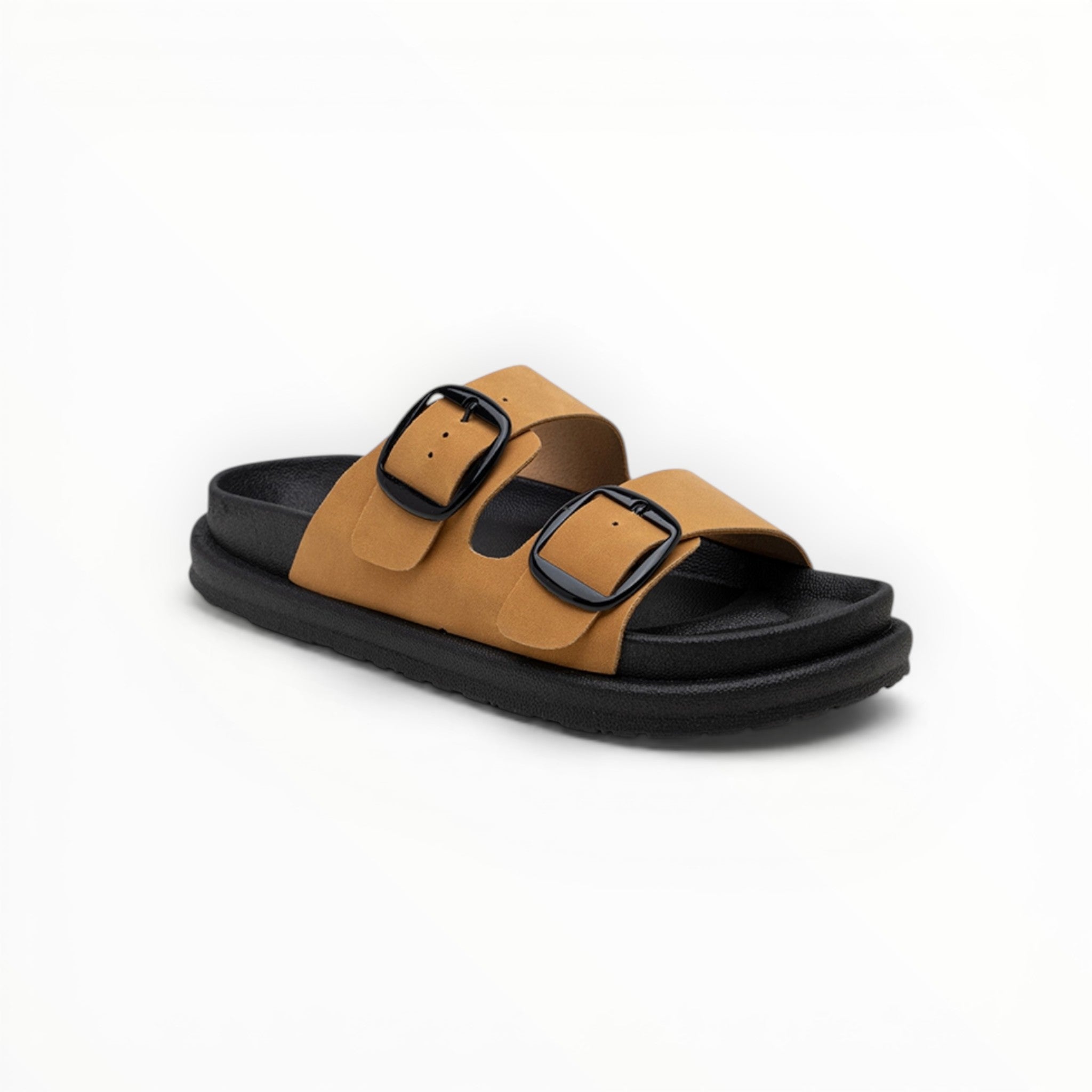 Sandales Plates à Doubles Boucles – LADY GLORY - Chaussures Femme - LADY GLORY