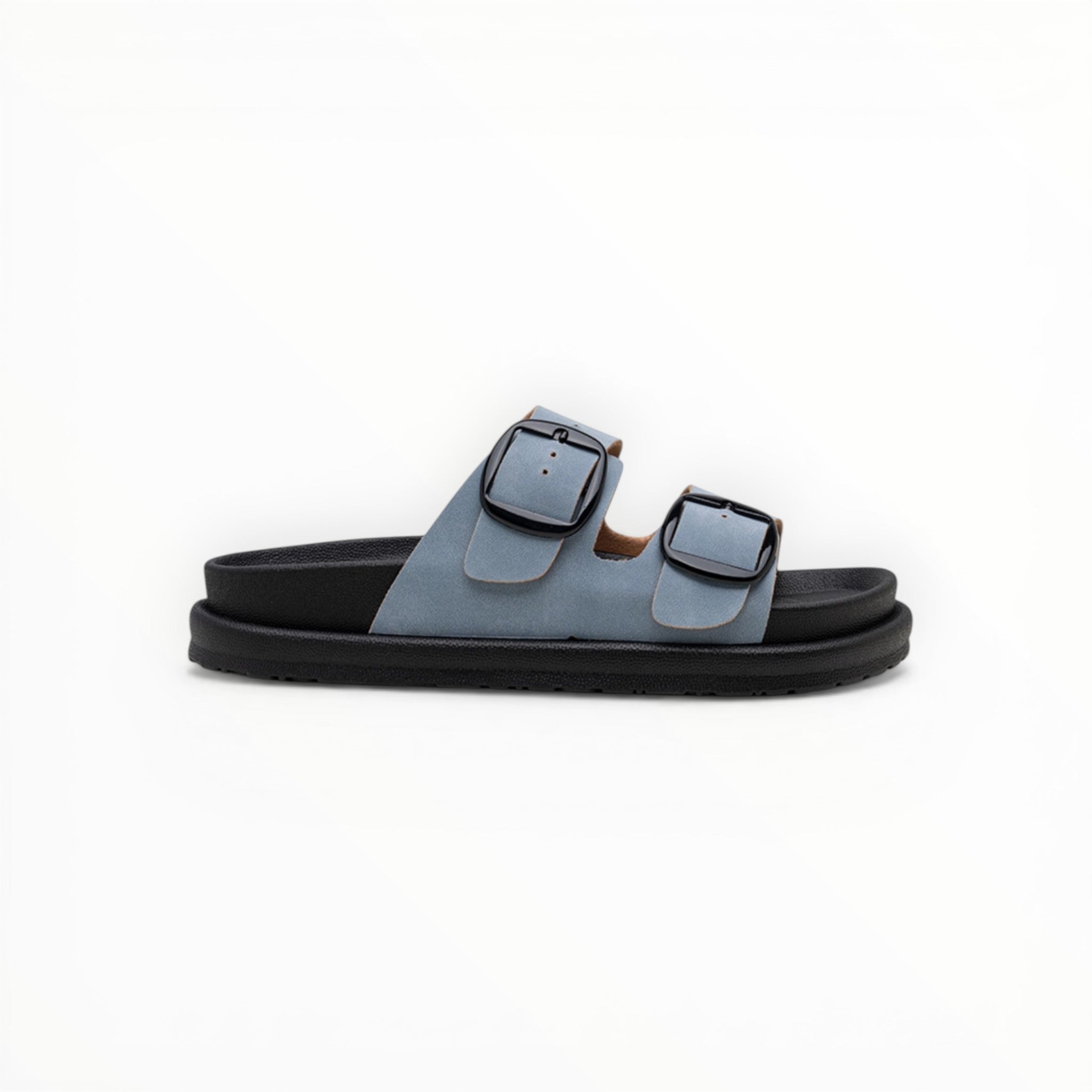 Sandales Plates à Doubles Boucles – LADY GLORY - Chaussures Femme - LADY GLORY