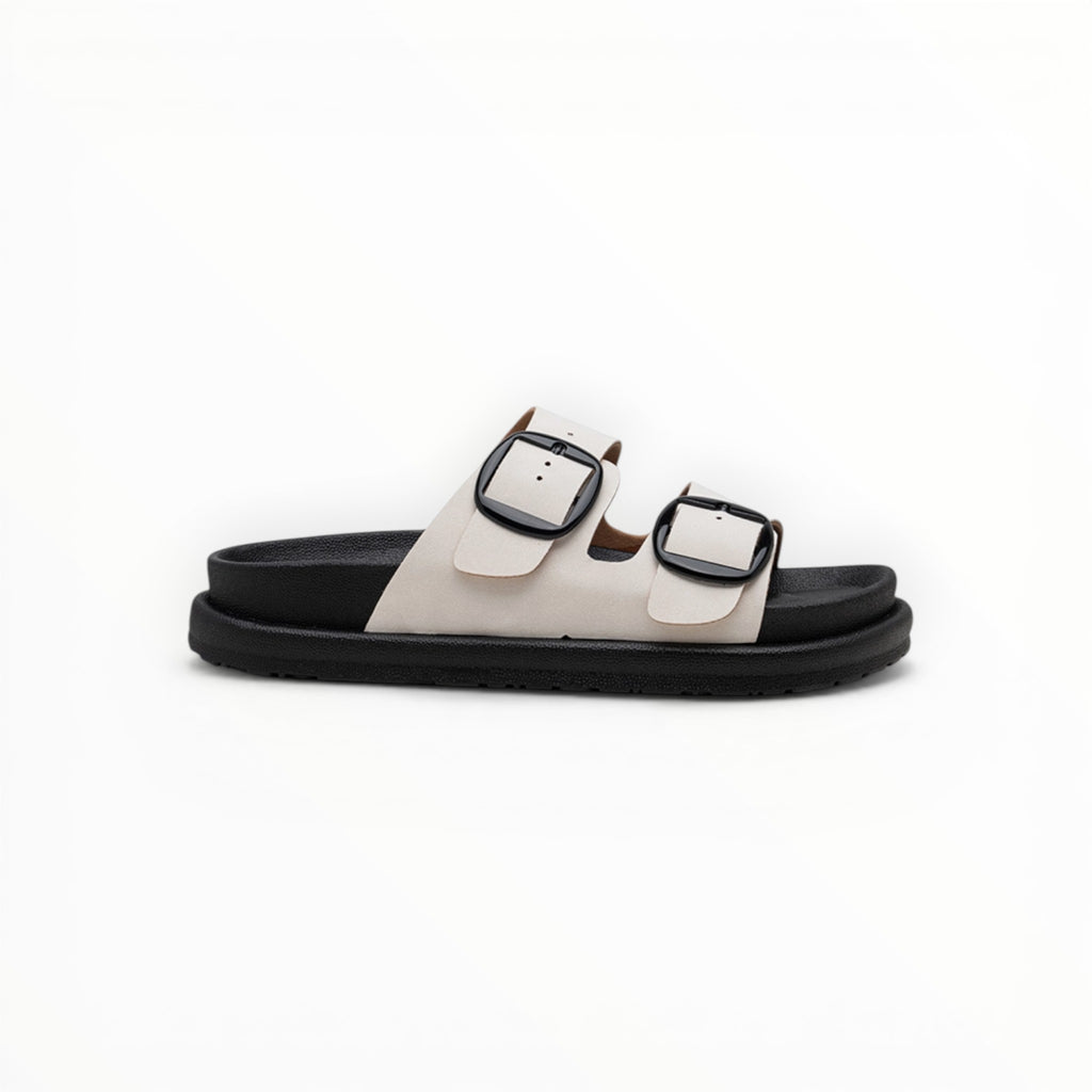 Sandales Plates à Doubles Boucles – LADY GLORY - Chaussures Femme - LADY GLORY