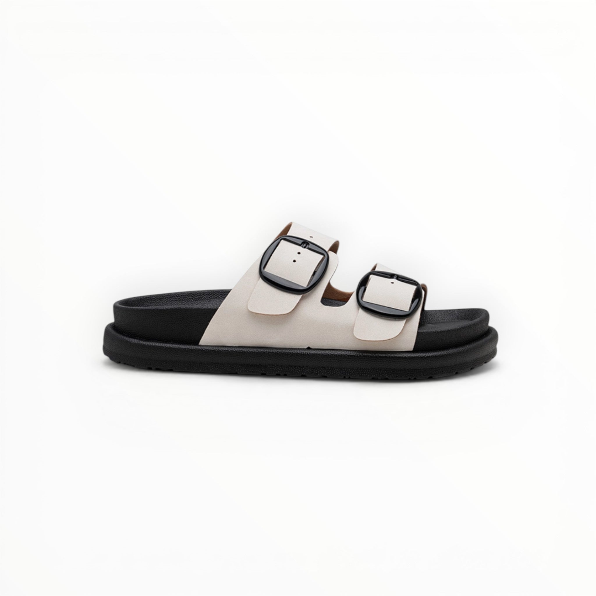 Sandales Plates à Doubles Boucles – LADY GLORY - Chaussures Femme - LADY GLORY