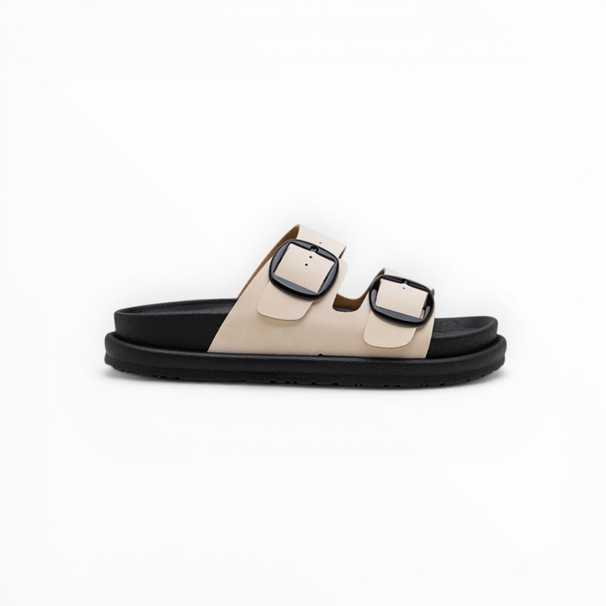 Sandales Plates à Doubles Boucles – LADY GLORY - Chaussures Femme - LADY GLORY