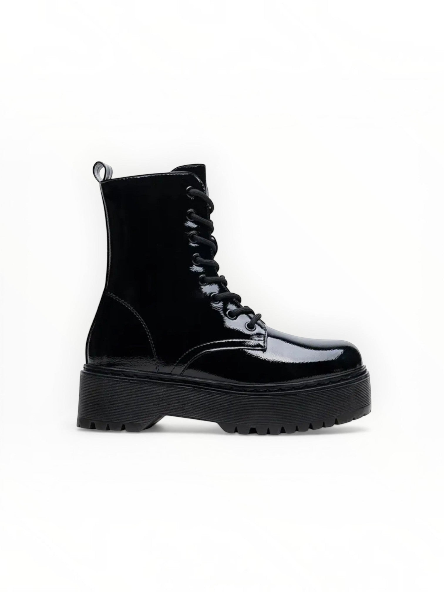 Bottines Noires Vernies à Plateforme LADY GLORY - Chaussures Femme - LADY GLORY