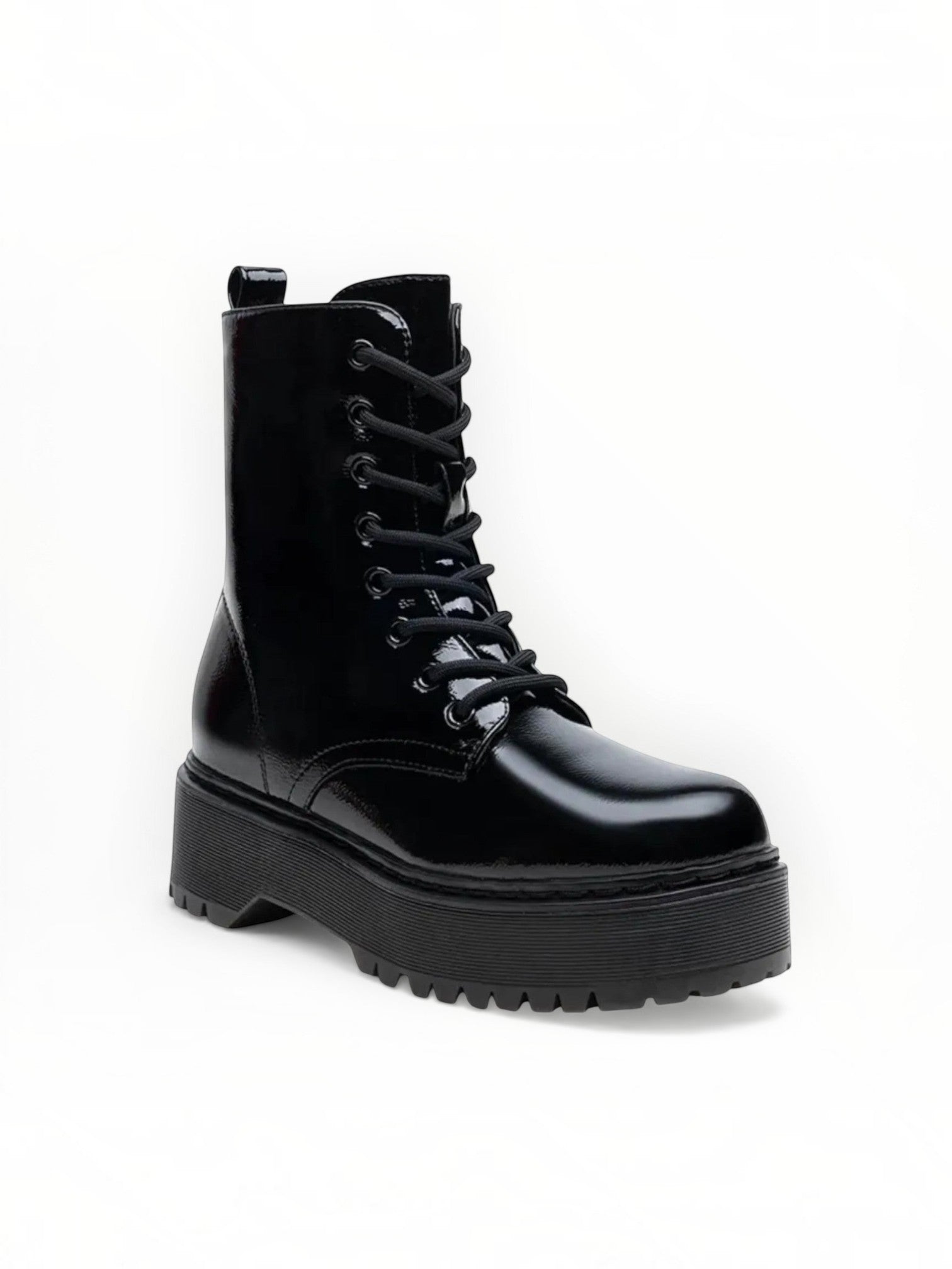 Bottines Noires Vernies à Plateforme LADY GLORY - Chaussures Femme - LADY GLORY