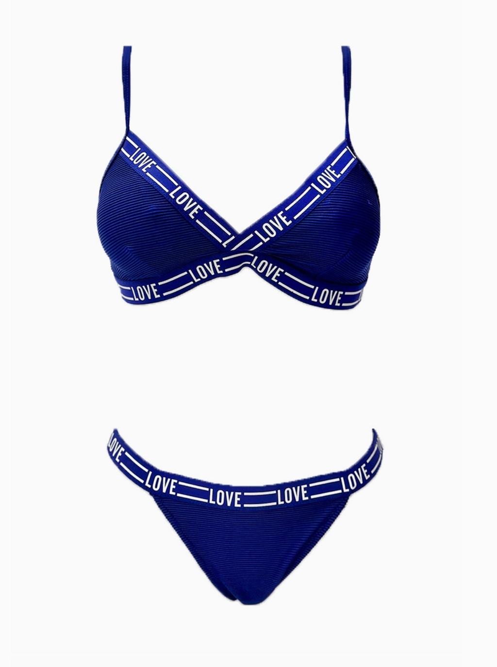 Bikini Triangle Sans Armature "LOVE" - Haut et Bas Assortis - Maillots de bain - BELLE COM'ELLE