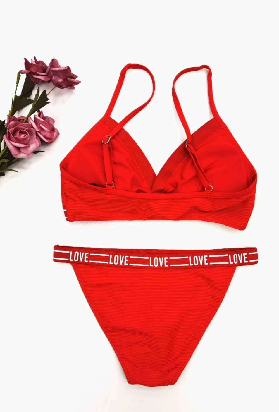 Bikini Triangle Sans Armature "LOVE" - Haut et Bas Assortis - Maillots de bain - BELLE COM'ELLE