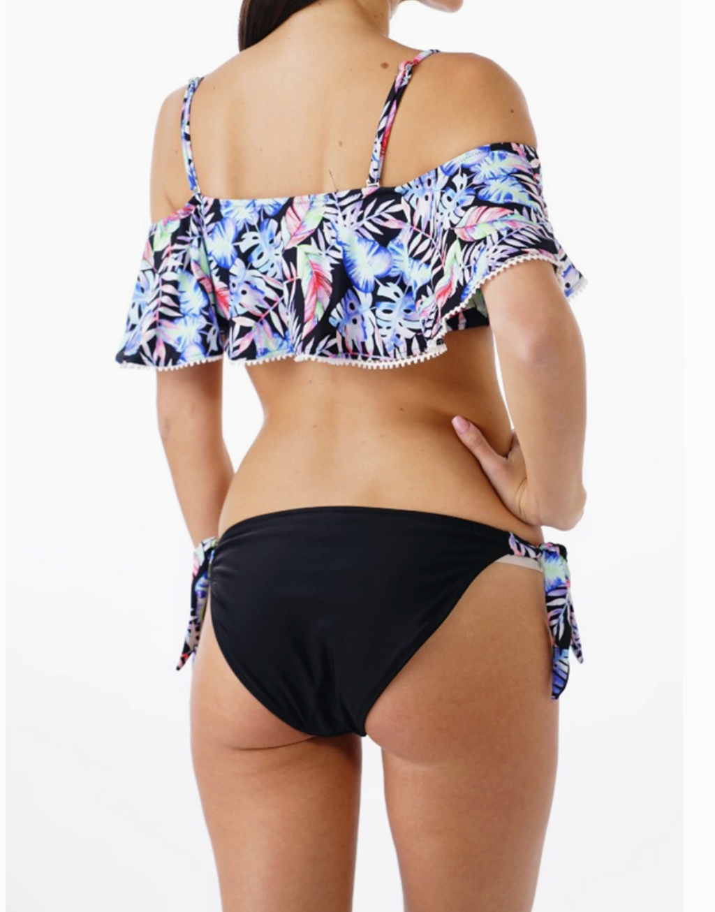 Bikini Bandeau à Volant Tropical - Maillot de Bain 2 Pièces Femme - Maillots de bain - BELLE COM'ELLE