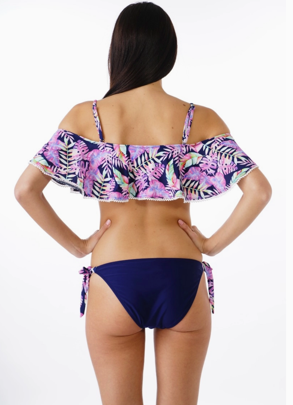 Bikini Bandeau à Volant Tropical - Maillot de Bain 2 Pièces Femme - Maillots de bain - BELLE COM'ELLE