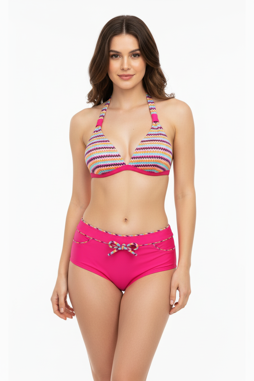 Bikini Triangle et Shorty Rayures - Maillots de bain - BELLE COM'ELLE