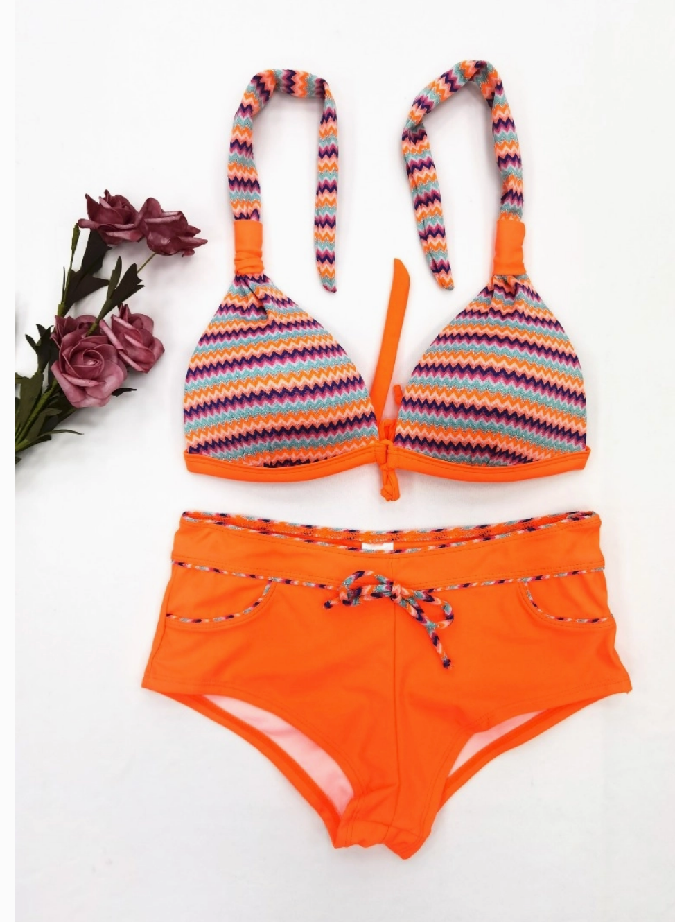 Bikini Triangle et Shorty Rayures - Maillots de bain - BELLE COM'ELLE