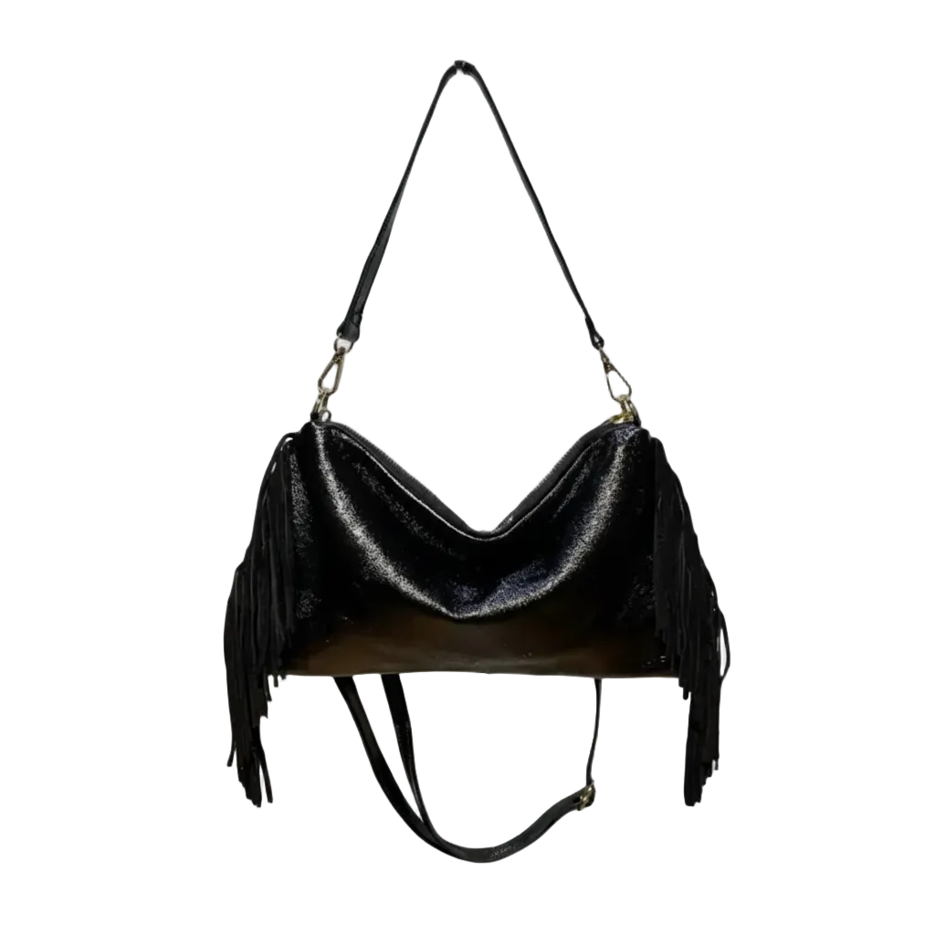 Sac à Main Cuir Irisé Italien à Franges Recto - Louisa Lee