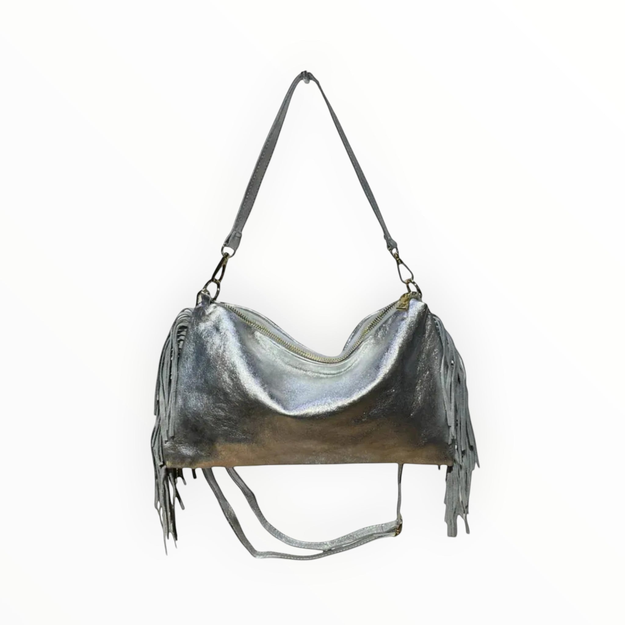 Sac Cuir Irisé à Franges Recto LOUISA LEE