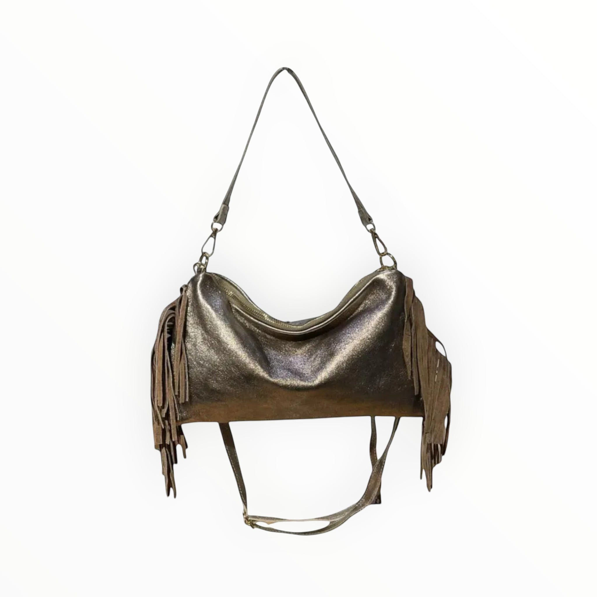 Sac Cuir Irisé à Franges Recto LOUISA LEE