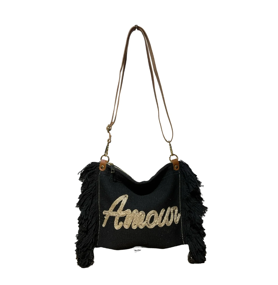 Sac Bandoulière Coton et Cuir "Amour"LOUISA LEE