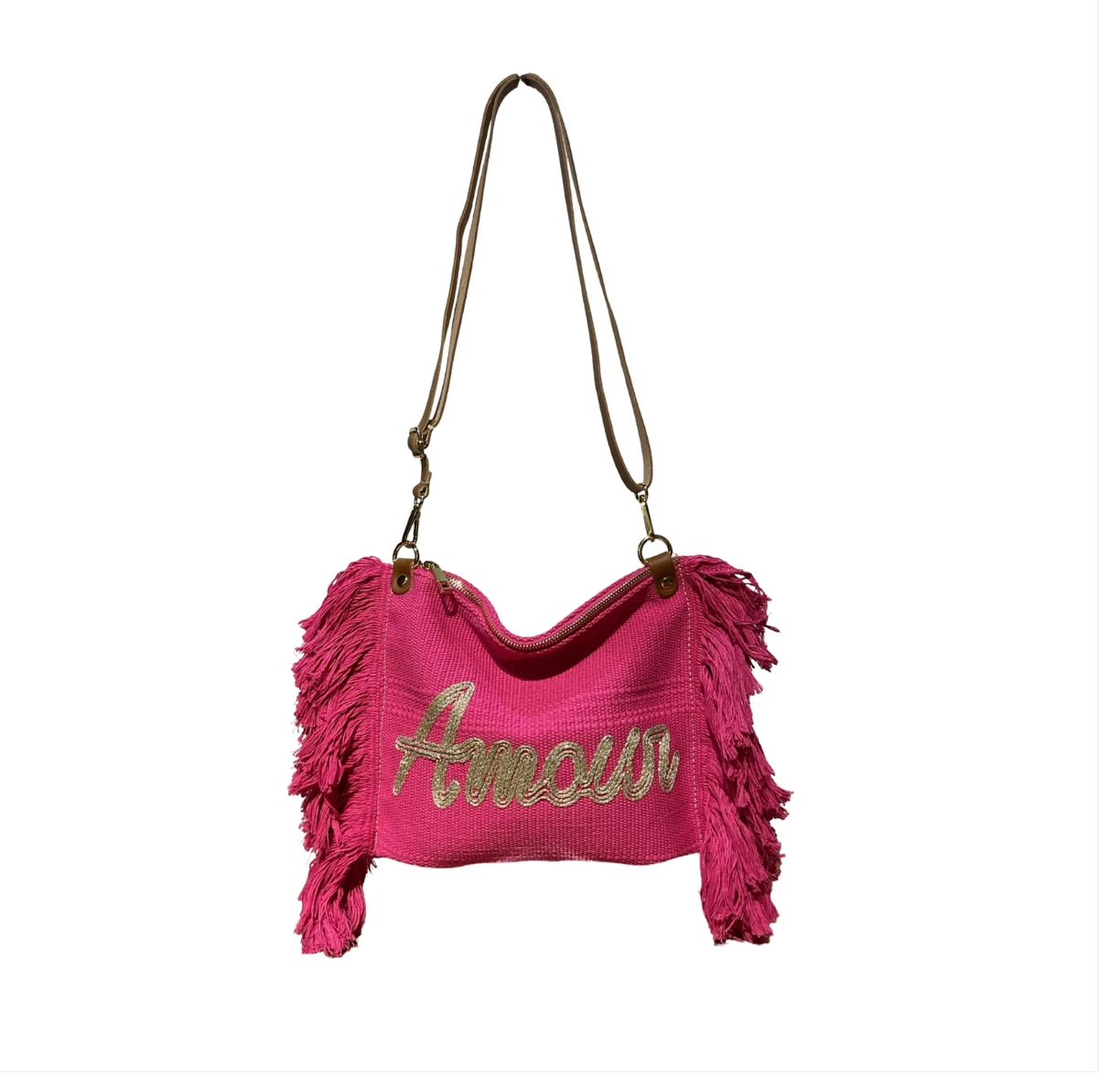 Sac Bandoulière Coton et Cuir "Amour"LOUISA LEE