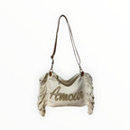 Sac Bandoulière Coton et Cuir Amour LOUISA LEE