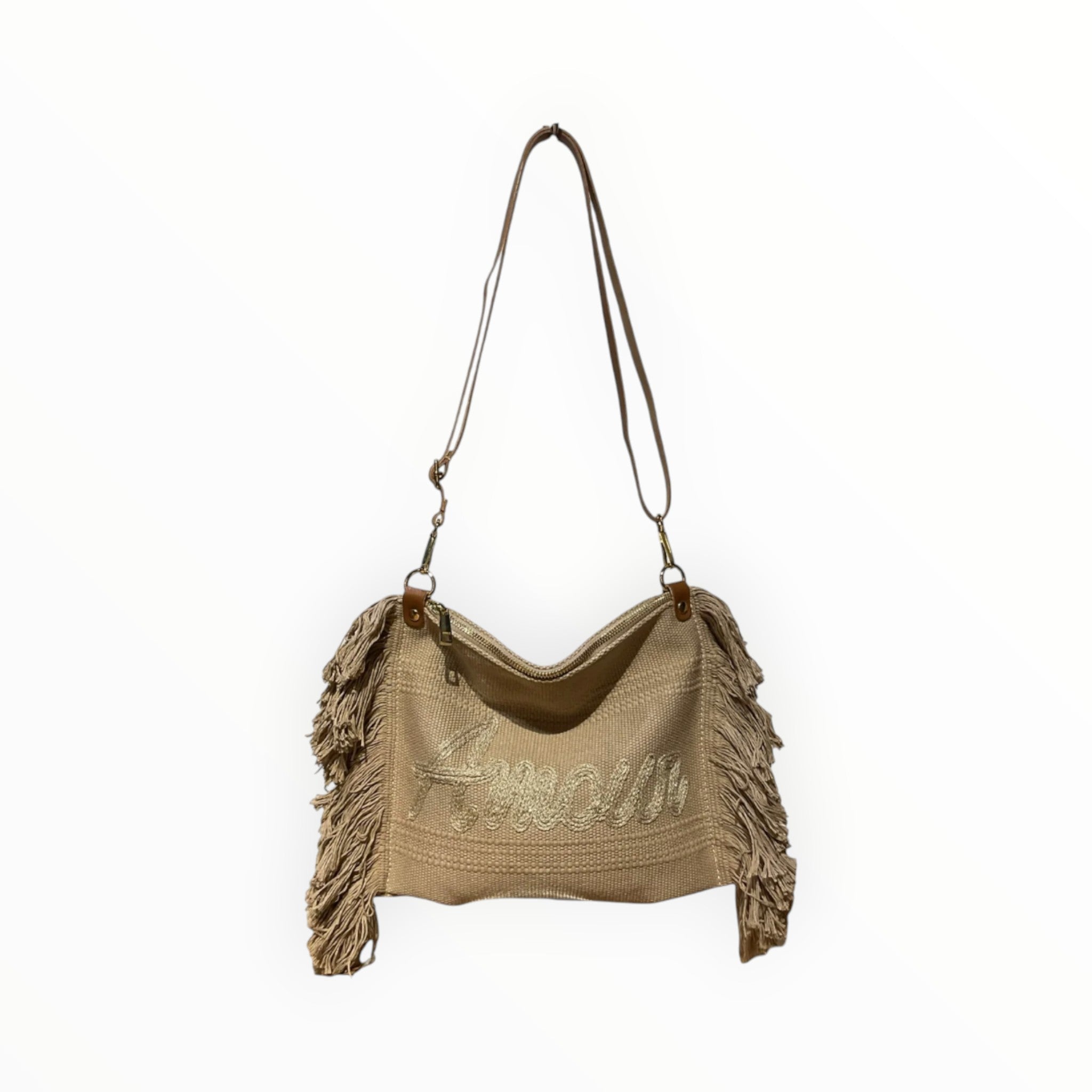 Sac Bandoulière Coton et Cuir Amour LOUISA LEE